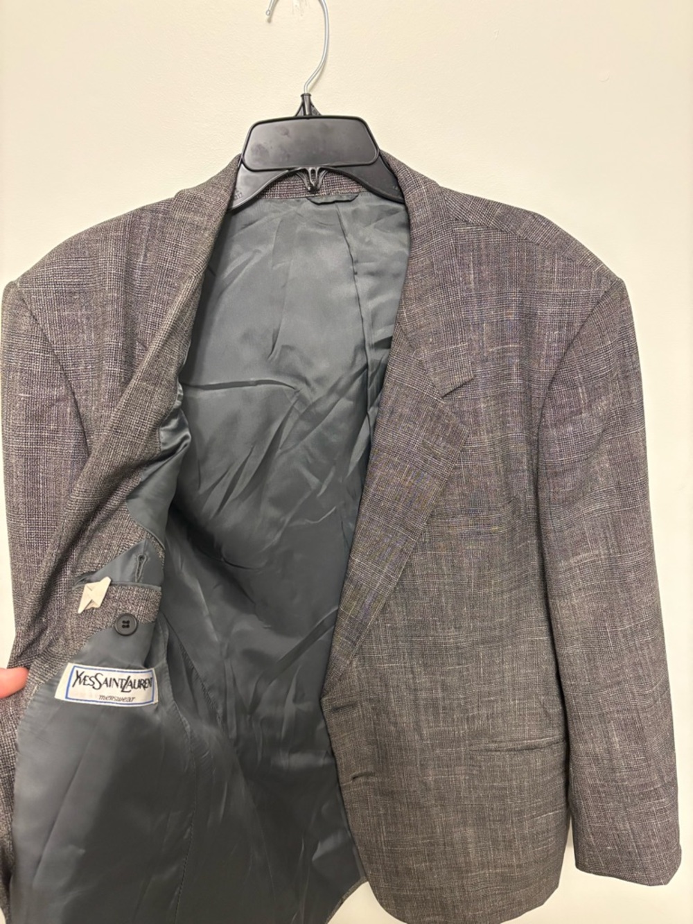 Ysl YvesSaintLaurent Size 46 40 Silk Wool Blazer Jacket Coat Button up Vintage